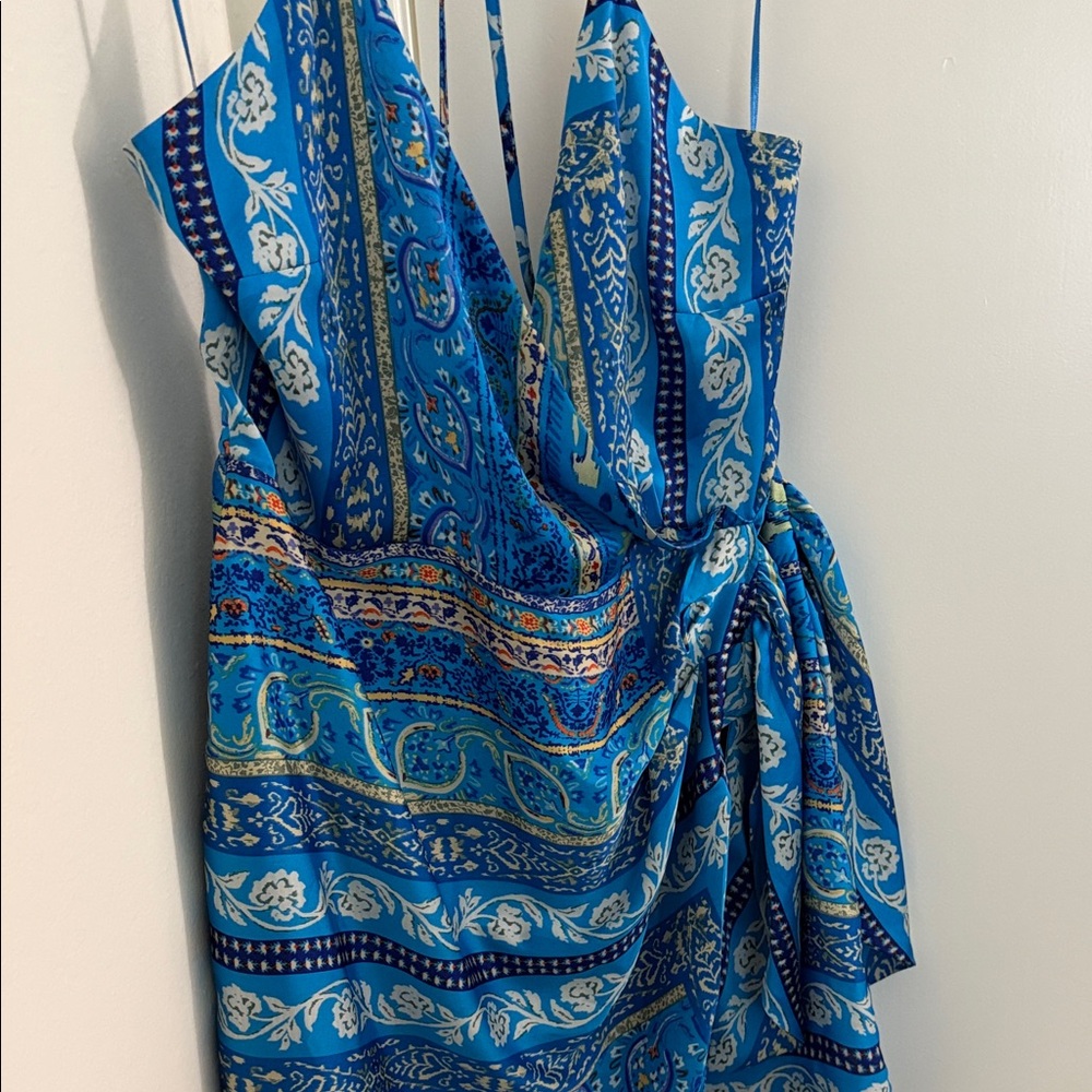 Zara Blue Patterned Dress - Picture 2 of 3